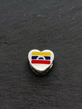 Pandora Venezuela Exclusive Country Flag Heart Charm Sterling Silver Jewelry